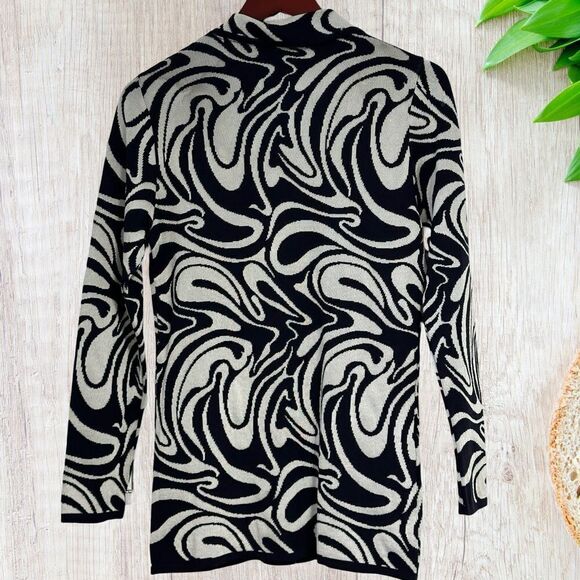 Laurel by Escada‎ Womens Cardigan Size 34  Blue Silver Italy Virgin Wool Blend - Picture 4 of 8